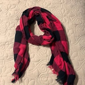 Pink Plaid lightweight scarf